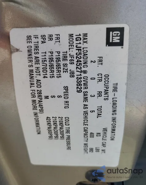 2002 Chevrolet Cavalier Ls из США, поврежденный, VIN 1G1JF524527133629